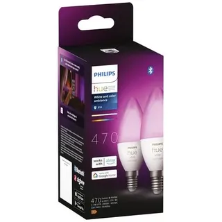 Philips Hue LED-Leuchtmittel (Erweiterung) 871951435671900 EEK: G (A - G) Hue White & Col. Amb. Doppelpack 2x470lm E14 5.3 W Warmweiß bis Kaltweiß