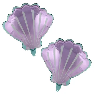 2 Stück Muschel Folienballon Set Kindergeburtstag Deko, Luftballons für Kinder Geburtstag, Meerjungfrau Party Ballons, Heliumballons Dekoballon Unter dem Meer Mottoparty
