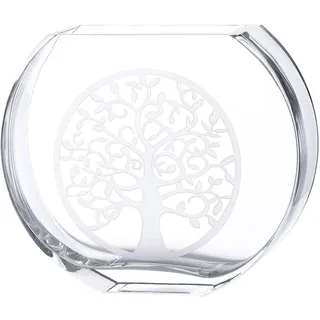 Casablanca by Gilde Tischvase Lebensbaum (1 St), Vase aus Glas weiß