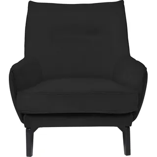 Loungesessel FURNINOVA "Willow" Sessel Gr. Leder GOLF, B/H/T: 86 cm x 85 cm x 88 cm, schwarz (black) Loungesessel bequemer im skandinavischen Design