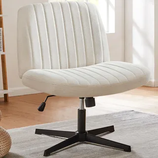DUMOS Criss Cross Stühle, ohne Armlehnen, Bürotisch, ohne Räder, drehbar, gepolstert, breiter Sitz, modern, höhenverstellbar, mittlere Rückenlehne, Schminktisch, Sitzgelegenheit für Zuhause, Büro