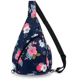 HUA ANGEL Brusttasche Crossbody Bag Damen Stylisch Breiter Gurt Leichter Rucksack Klein Wasserdicht Umhängetasche für Jungs Mädchen Outdoor Reisen Sportlich Arbeit Laufen - M