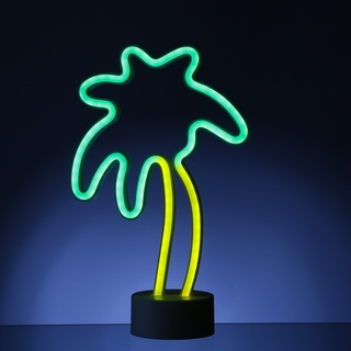 LED NEON Figur Palme - Neonlicht - H: 30cm - Batterie oder USB Betrieb - stehend - gelb/gr√on