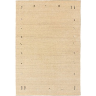 Wollteppich Jamal, benuta, rechteckig, Höhe: 6 mm, 100% Wolle, handgewebt, Gabbeh, Elegant, Wohnzimmer weiß 120 cm x 170 cm x 6 mm