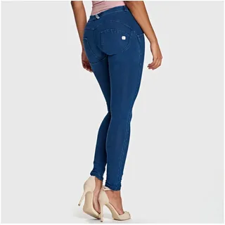 Freddy WR.UP® Damen Push-Up Jeans - Regular Waist Super Skinny - Indigoblau - Blaue Nähte Größe XS - XS