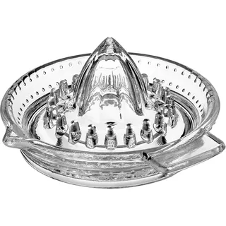 KADAX Zitruspresse aus Natrium-Kalzium Glas, manuelle Zitronenpresse mit Ausgießer, Saftpresse, Zitronenentsafter, Orangenpresse, Limettenpresse (Transparent)