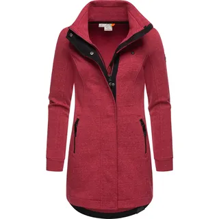 Ragwear Damen, leichter Sweat-Übergangsmantel lang windabweisend mit hohem Kragen Letrice Raspberry24 Gr. XL - XL