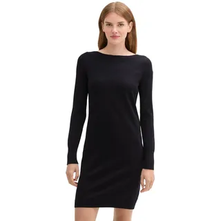 Tom Tailor Damen Strickkleid mit U-Boot-Ausschnitt, 14482 - Deep Black, 42 - 42