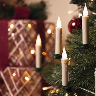 30er LED Kerzen mit Batterien, Fernbedienung (Timer, Dim+-. 4 Programm), IP64 Wasserdichte Kerzenlichter Flammenlose Weihnachtskerzen für Weihnachtsbaum, Hochzeit, Geburtstags, Party-Warmes Weiß