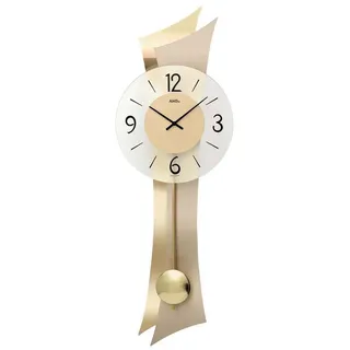 AMS Wanduhr Pendeluhr modern Glas-Zifferblatt - AMS Modell: 7427