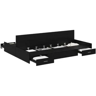 vidaXL Moderner Bettrahmen 140 x 200 cm Schwarz