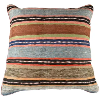 KUHFELL online & NOMAD Bodenkissen Kelim Kissen Sitzkissen 80 x 80 cm aus persischen Vintage Kelim
