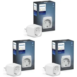 3er Pack Philips Hue Smart Plug weiß, smarte Steckdose, kompatibel mit Amazon Alexa (Echo, Echo Dot), 8,4 x 5,1 x 5,1 cm