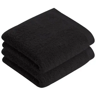 Vossen Handtücher 2er Pack Handtuch 50 x 100 cm High Line, Webfrottier (Spar-Set, 2-St) schwarz