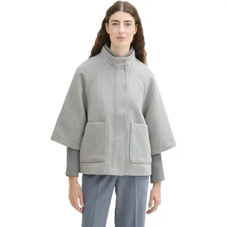 Tom Tailor Damen Cape Jacke,21373 - medium Silver Grey Melange, S - S