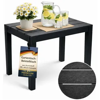 Gartentisch Campingtisch Balkontisch Beistelltisch Gartenmöbel Terrasse Lounge Tisch - Wetterfest - Kunststoff - Anthrazit - Grau