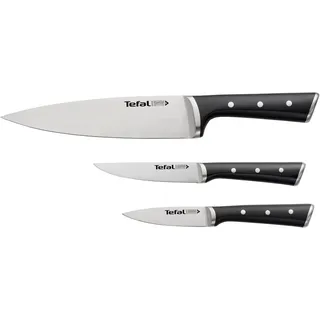 Tefal Messer-Set Ice Force (Set, 3-tlg), 3-tlg. Set, Eishärtungstechnologie, Klinge aus deutschem Edelstahl schwarz
