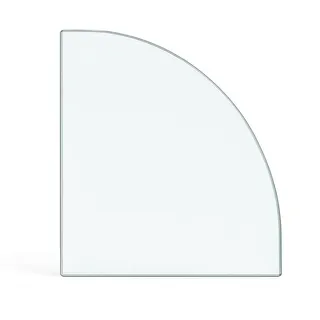 Feuercampus Funkenschutzplatte Glas Viertelkreis 100×100×0,6 cm ESG Kamin Bodenplatte hitzebeständig Schutzplatte Feuerstelle Ofenunterlage Sicherheitsglas Funkenschutz Kamin Glasplatte