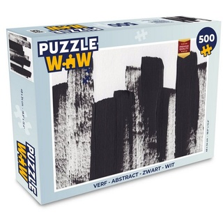 MuchoWow Puzzle Farbe - Abstrakt - Schwarz - Weiß, 500 Puzzleteile, Foto-Puzzle, Bilderrätsel, Puzzlespiele, Spielzeug bunt