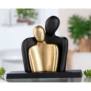 Gilde Skulptur Couple, schwarz, matt, Paarmotiv, H: 19,5 cm, B: 23 cm, T: 8 cm - Deko, Kunst, Geschenk, Wohnzimmer
