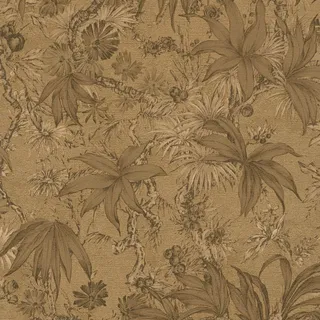 Exklusive Luxus Tapete Profhome 790472 Heißgeprägte Vliestapete Leicht Strukturiert Mit Floralen Ornamenten Und Metallic Effekt Gold Grau-beige Grün-braun 5,33 M2