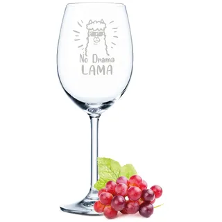 Leonardo Weinglas mit Gravur - No Drama Lama - Lustiges Spruchglas mit Lama Motiv als Geschenk für Weinliebhaber - Geschenke für Sie & Ihn - Geeignet für Rotwein & Weißwein - Farbe: Daily