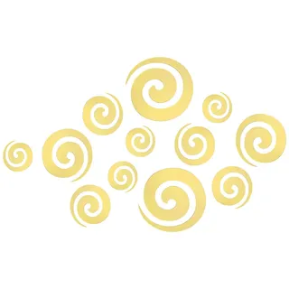sourcing map 12Stk Acryl Spiegel Wand Aufklebers 1 Set Selbstklebend Gold | Runde Spiral Form Abnehmbare Wandaufkleber Zuhause Wohnzimmer Schlafraum Büro Basteln Dekor