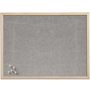 Zeller Pinnwand 80 x 60 cm Leinen grau