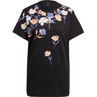 ADIDAS Damen Shirt Damen T-Shirt Floral Boyfriend, Schwarz/Multicolor, XS