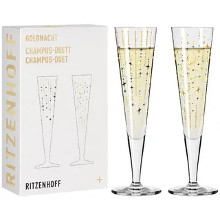 Ritzenhoff Sektglas GOLDNACHT, Glas, Handwäsche empfohlen, transparent, Sterne, H: 24cm