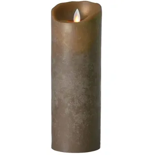 Sompex LED Kerzen mit Timerfunktion und flackernder Flamme, taupe ⌀ 8cm, Höhe 23cm, Adventskranz, Weihnachtsdeko, LED Deko, LED Kerze einzeln