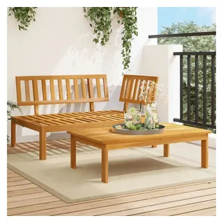 vidaXL Garten-Sofagarnitur 2-tlg. Braun
