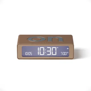 Lexon Flip Mini Reisewecker, digitaler LED-Wecker mit On/Off-Funktion, Einstellbarer Helligkeit, wiederaufladbar und berührungsempfindlich, ideal als Nachttisch-Wecker - Gold