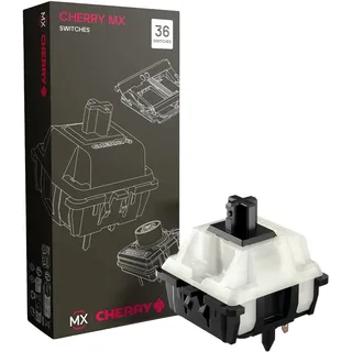 CHERRY MX2A Black Clear TOP Switch Kit, 36 Mechanische Tastatur-Schalter, für DIY, Hot Swap oder Gaming-Keyboard, Linearer Switch ohne klick, Kraftvoll & Direkt