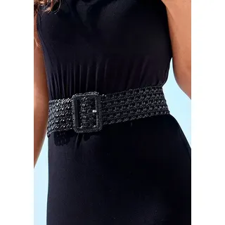 LASCANA Stretchgürtel Lederimitat schwarz 65 cm