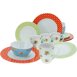 CreaTable Emily Kombiservice 16-tlg. bunt