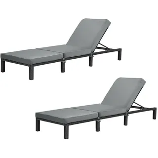 Svita PEACH Sonnenliege 196 x 66 x 22 cm Schwarz