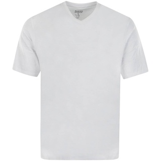 hajo Herren T-Shirt, 2er Pack - Basic, Kurzarm, V-Ausschnitt, Baumwolle, uni Weiß 5XL