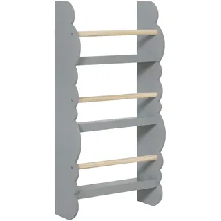 Woltu Kinderbücherregal KR013 3 Ablagen Kiefer grau