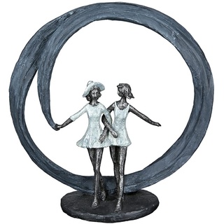 Casablanca modernes Design Gilde Deko Skulptur Figur - More Than Friends - Liebe - Poly grau, silberfarben 89382 - Höhe 33 cm