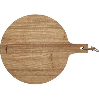 Costa Nova Oak Wood Boards Holzbrett rund, mit Griff, Länge: 430 mm, ø: 340 mm, Schneidebrett