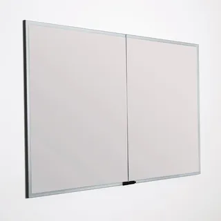 Sprinz Pure-Line Spiegelschrank Einbau mit 2 Türen 100 cm, Badmöbel, PT21000ASAS29E, alu schwarz matt