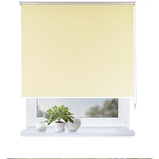 Rollmayer Verdunklungsrollo Thermorollo mit Bohren Seitenzugrollo Thermo Rollo fur Fenster und Tur (Thermo Creme 140x220 cm BxH)