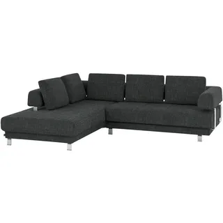 Stylife Ecksofa, Anthrazit, Metall, Uni, 5-Sitzer, Füllung: Polyurethan (Pur), Ottomane links, L-Form, 277x235 cm, Goldenes M, Typenauswahl, Fußauswahl, Stoffauswahl, seitenverkehrt erhältlich, Hocker Rücken echt, individuell planbar, Wohnzimmer, Sofas & Couches, Wohnlandschaften, Ecksofas