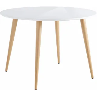 Esstisch INOSIGN Tische Gr. B/H/T: 110 cm x 75 cm x 110 cm, weiß (weiß, eiche) Esstische rund oval Durchmesser 110 cm