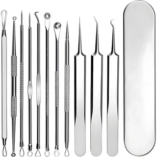 Rnitle 11 Stücke Mitesserentferner Komedonenquetscher Set,mit