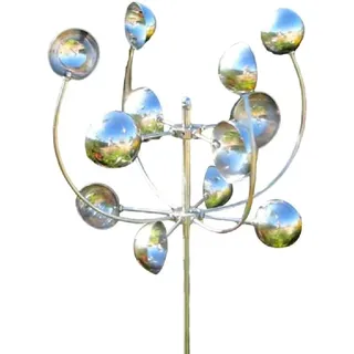 BCIOUS 35,6 cm (14 Zoll) Windspiel mit Gartenspieß aus Metall, Gartendekoration, Windskulptur für Terrasse, Rasen, Garten, Windgeschenk aus Metall