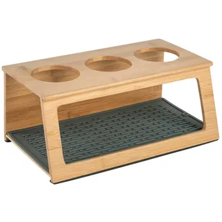 ONVAYA Flaschenhalter Flaschenhalter aus Bambus, Abtropfgestell, Flaschenständer beige