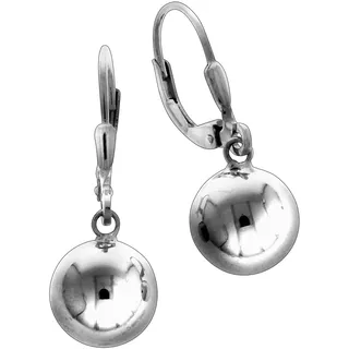 VIVANCE Ohrhänger 925 Silber Kugel 10mm weiß