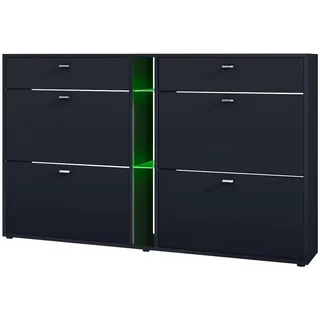 Vladon Today 155,5 x 95 x 28 cm offen, 2 Schubladen / schwarz matt